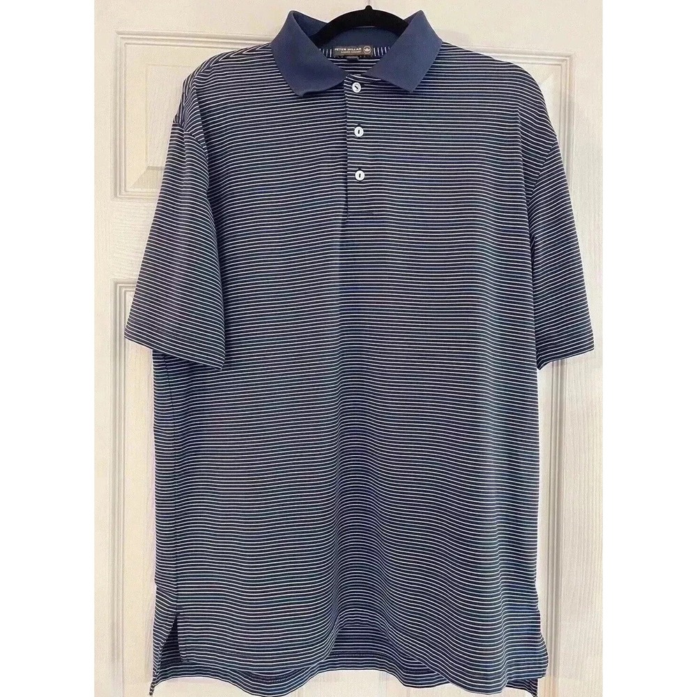 Peter‎ Millar Summercomfort Polo Shirt Adult Large Blue Pink Purple Golf Men's
